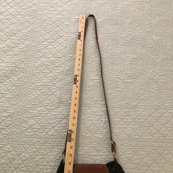 Italian black and brown leather crossbody saddle bag purse. - Picture 10 of 10